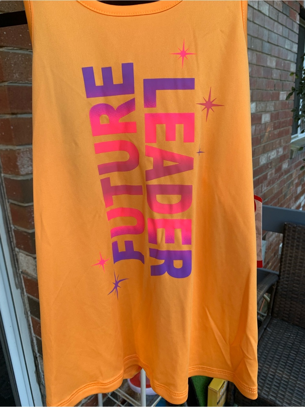 bcg Blazing Orange Girls' (or boys) Training Tank with Pink and Purple Accents